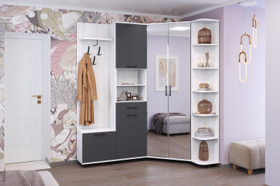 Модульная прихожая Грейс композиция 4  Снежный Ясень