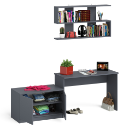 Письменный стол Мори МСП1200 с полкой и тумбой две дверки