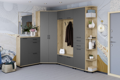 Модульная прихожая Грейс композиция 1  Гикори Джексон Светлый