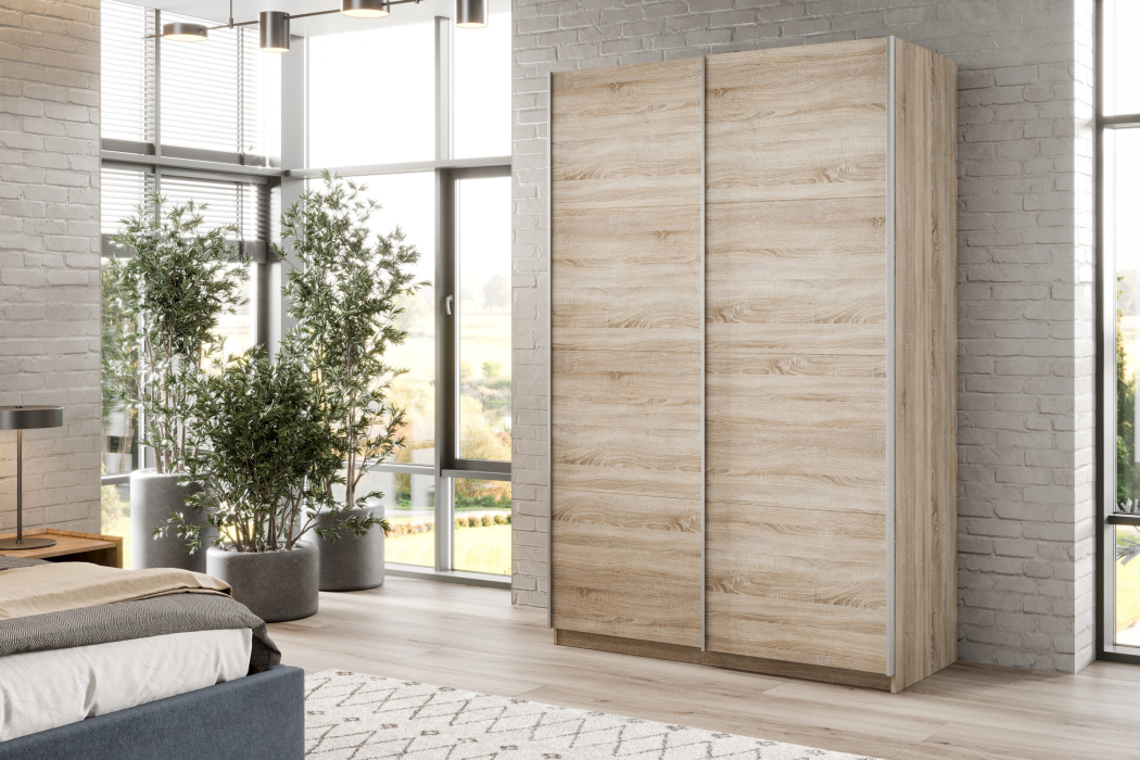 Шкафы-купе 2-х дверные, Шкаф-купе Smart 1222 2х дверный (фасады ЛДСП) профиль серебро