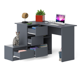 Компьютерный стол угловой Мори МС-16 левый и тумбочка на 400