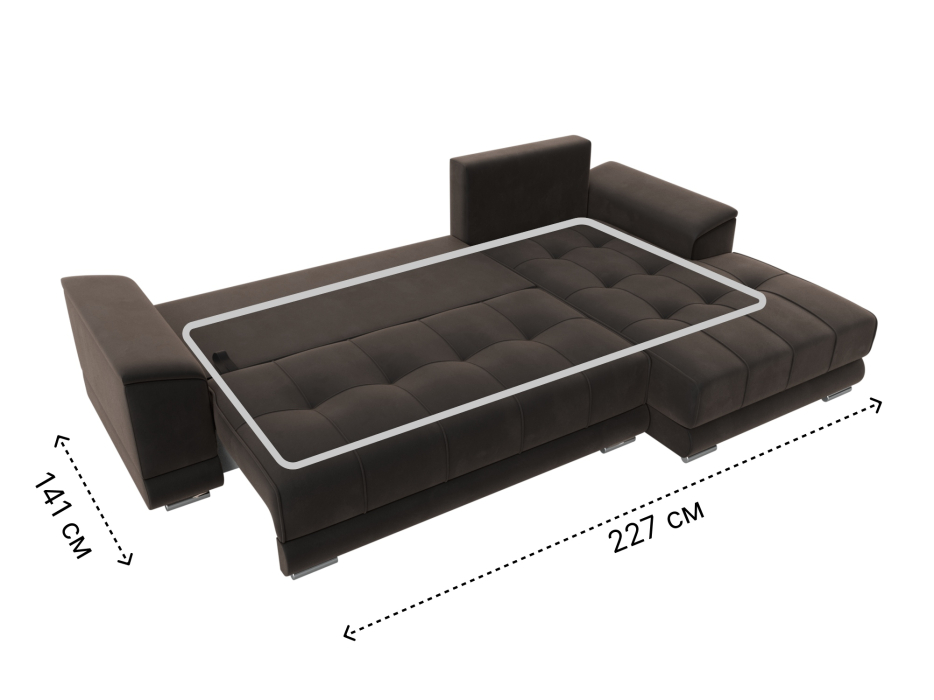 Диваны угловые в гостиную, Угловой диван НордСтар правый угол, велюр