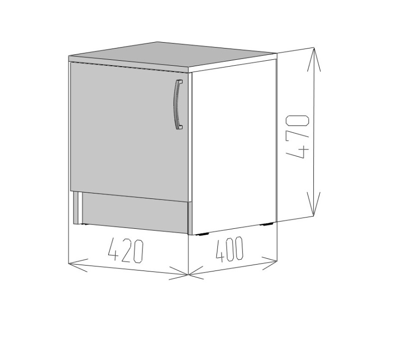 Прикроватные тумбы, Тумба прикроватная Фреш одна дверь ТКФР 3