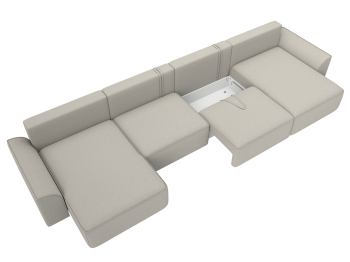 Диван п-образный Лига-048 НПБ лонг, рогожка Амур