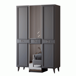 Шкаф в спальню 3х дверный Валенсия (серебро)