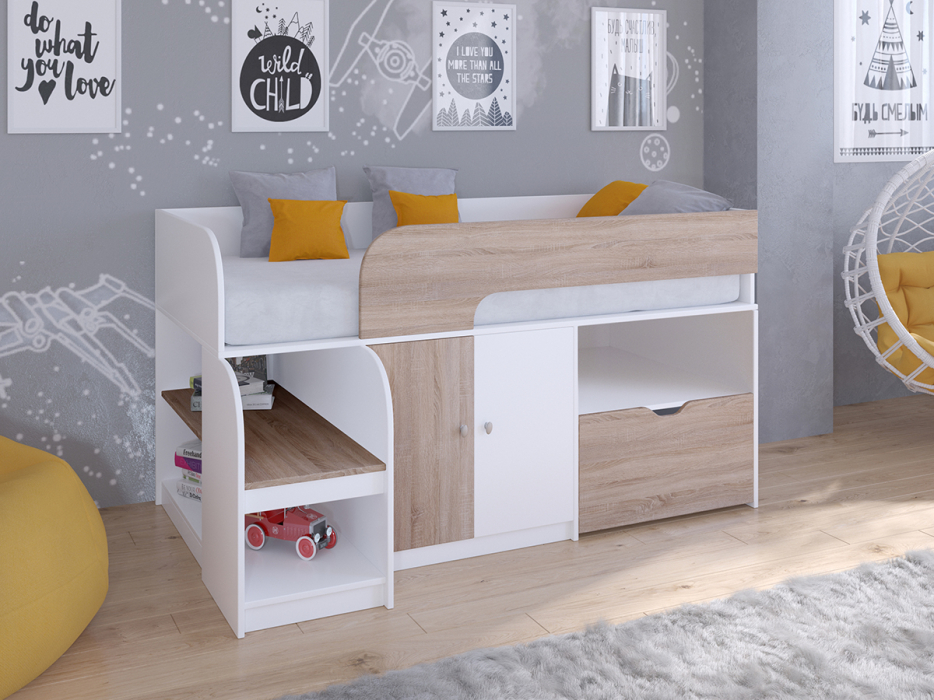 Кровати-чердаки, Кровать-чердак Астра 9 V4 Белый