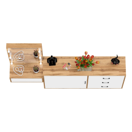 Стол косметический навесной с подсветкой и комод 122-1504