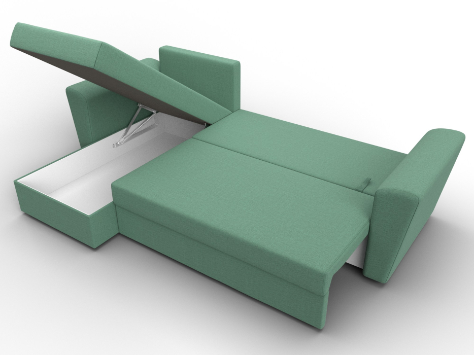 Диваны угловые в гостиную, Угловой диван Амстердам Лайт левый угол, рогожка Амур