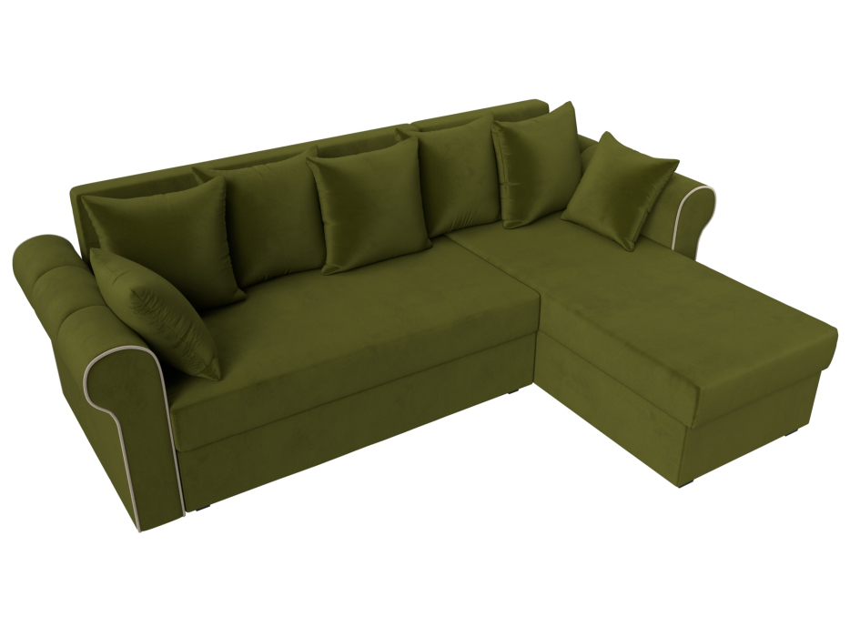 Диваны угловые в гостиную, Угловой диван-кровать Рейн, еврокнижка, микровельвет, правый