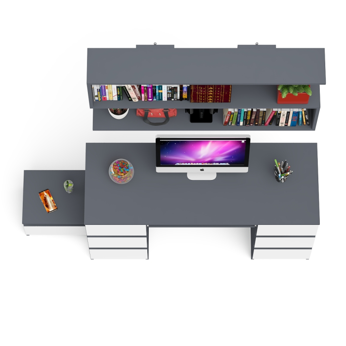 Прямые компьютерные столы, Двухтумбовый стол компьютерный Мори МС-2 с тумбочкой с ящиком и полкой на 1200