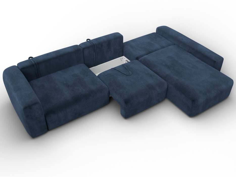 Диваны угловые в гостиную, Диван угловой Лига-066 НПБ Лонг угол правый, велюр TOWER