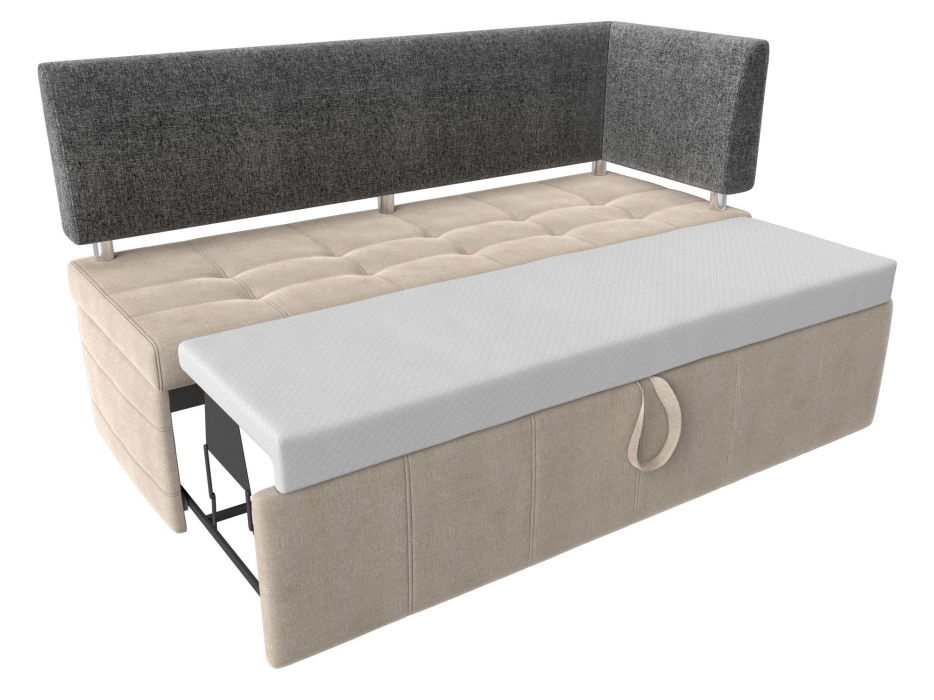 Диваны угловые кухонные, Кухонный прямой диван Стоун с углом правый, рогожка