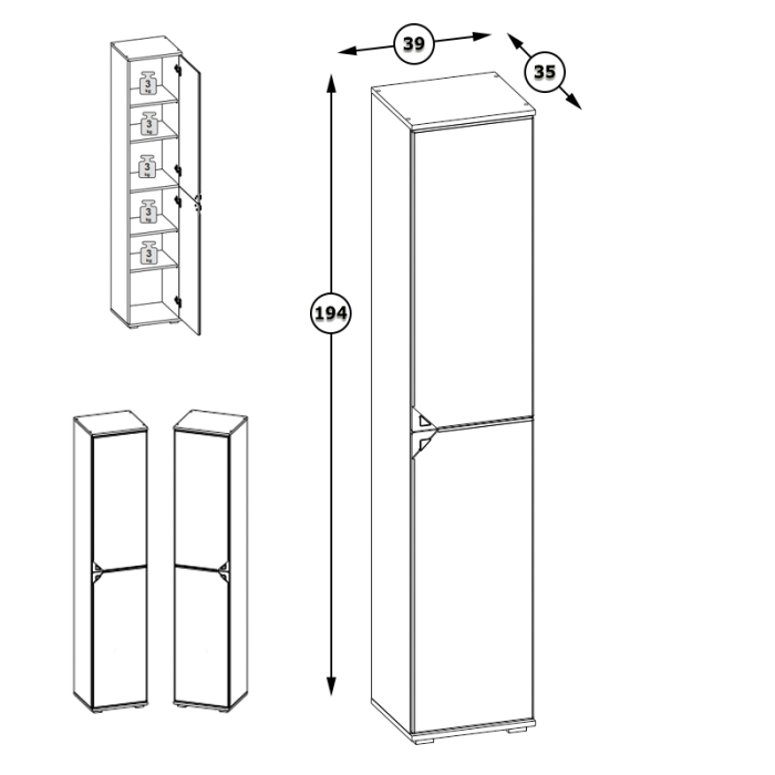 Стеллажи, Шкаф Бостон 13.154