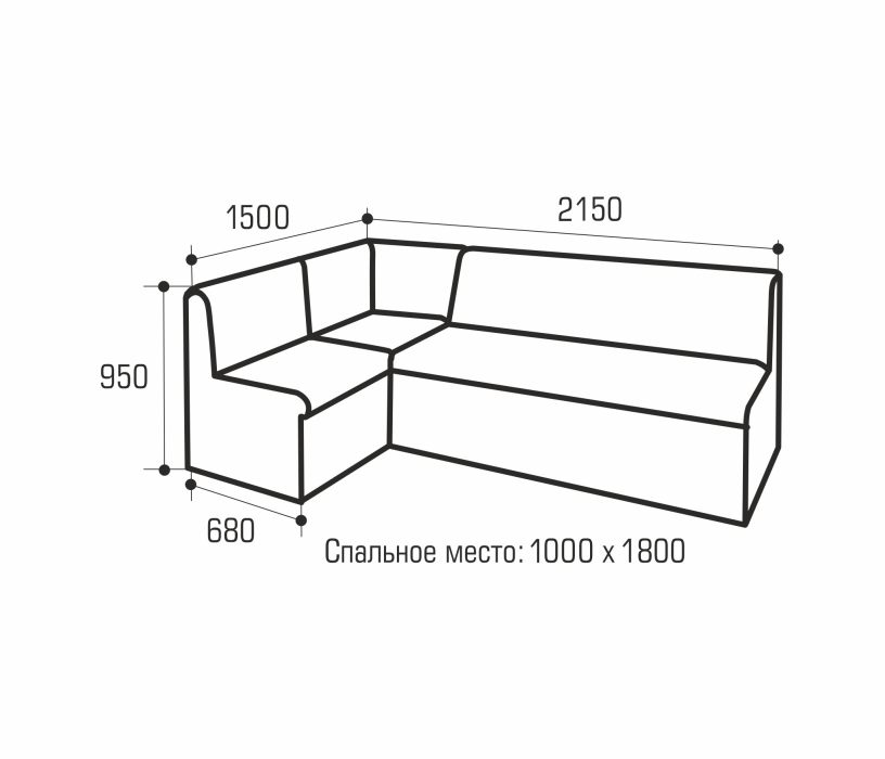 Угловые, Кухонный уголок со спальным местом Версаль