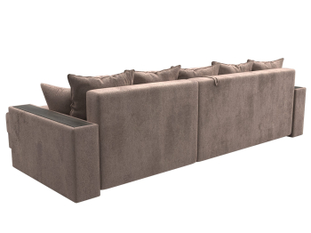 Диван угловой с декором и полкой Лига-050 НПБ, велюр TOWER