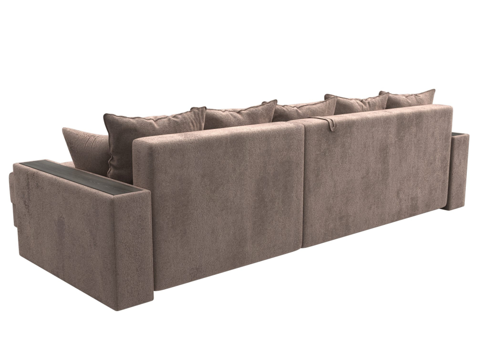 Диваны угловые в гостиную, Диван угловой с декором и полкой Лига-050 НПБ, велюр TOWER