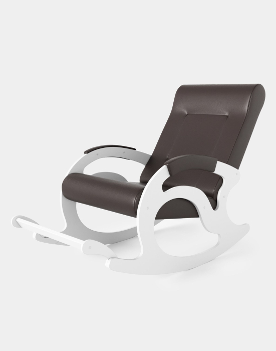 Кресла-качалки, Кресло-качалка Тироль - БЕЛЫЕ экокожа