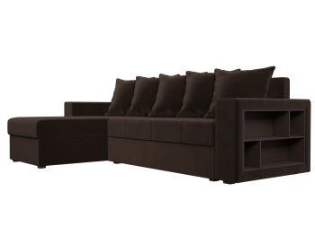 Диван угловой Дубай Лайт, микровельвет, левый угол