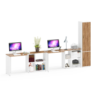 Домашние кабинеты, Два письменных стола и пенал для одежды Лидер-8