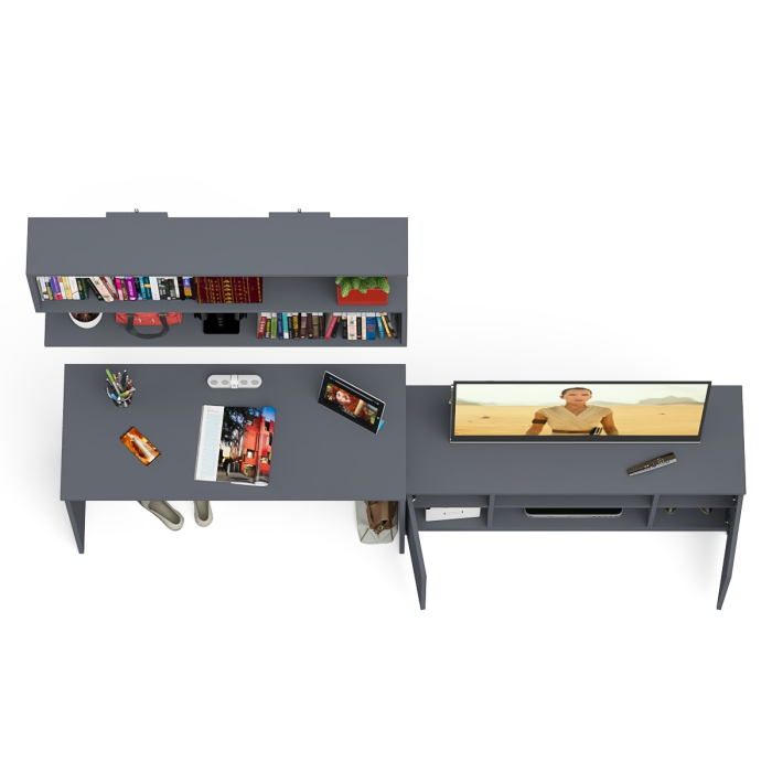 Прямые компьютерные столы, Широкая тумба Мори 1200 с письменным столом 1200.1 и полкой 