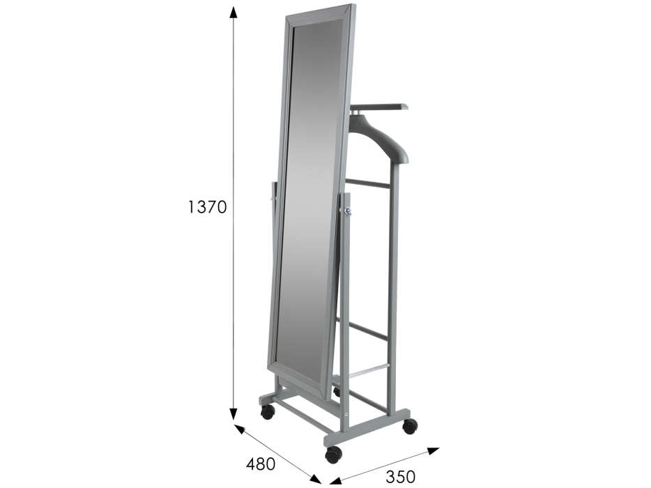 Напольные, Вешалка костюмная с зеркалом на колесах Мебелик В 24Н