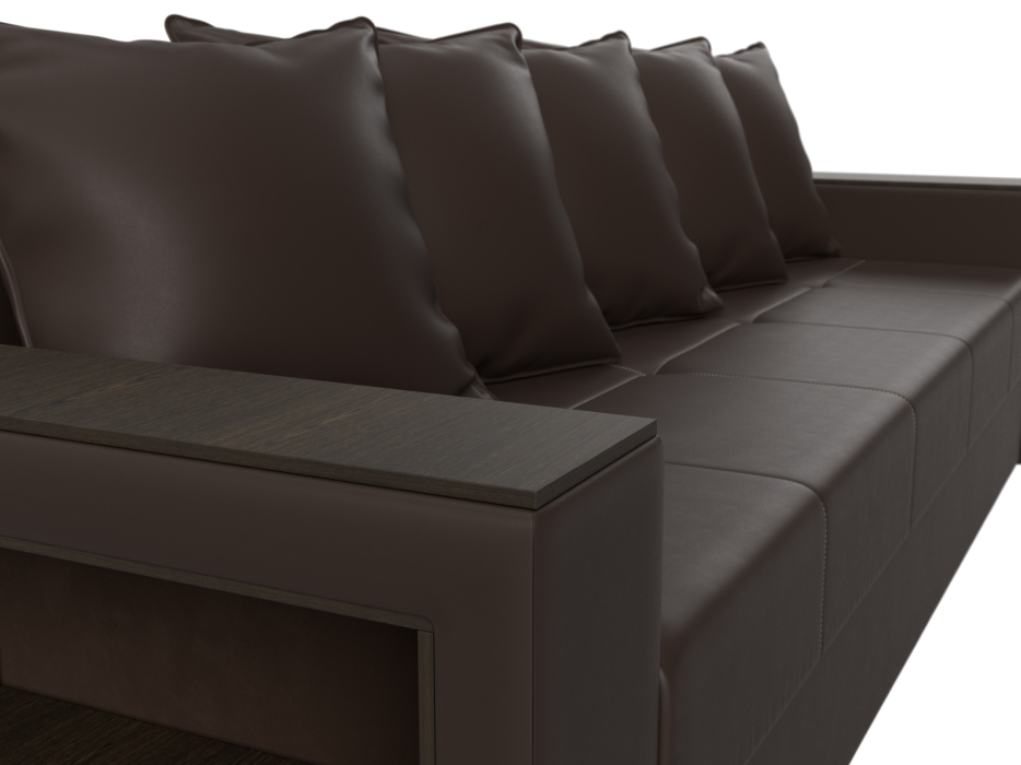 Диваны прямые, Диван прямой Дубай Лайт полки слева, экокожа