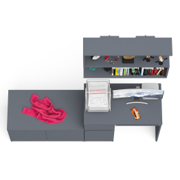 Компьютерный стол Мори МС-1 левый с тумбой две дверки и полкой