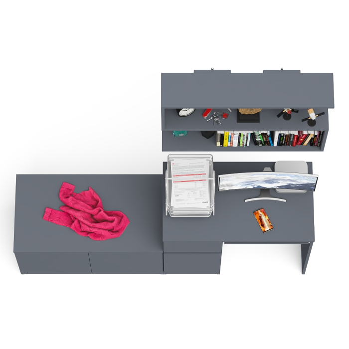 Прямые компьютерные столы, Компьютерный стол Мори МС-1 левый с тумбой две дверки и полкой