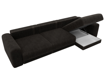 Диван угловой Лига-056 НПБ Лонг угол универсальный, велюр BRUT