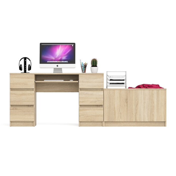 Прямые компьютерные столы, Двухтумбовый компьютерный стол Мори МС-2 с широкой тумбой на 900