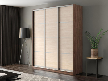 Шкаф-купе Айсберг 210 ШАМОНИ ТЕМНЫЙ (шамони светлый/глухой)