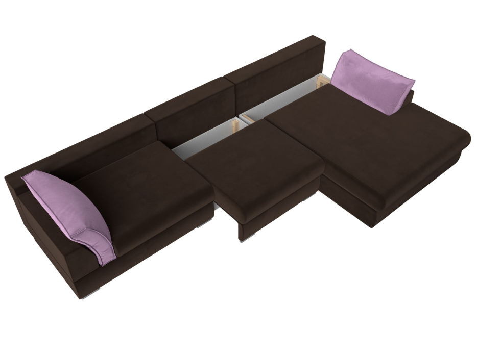 Диваны угловые в гостиную, Угловой диван Пекин Long угол правый, НПБ, микровельвет