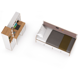 Мебель для молодёжной комнаты с кроватью Вуди № 37