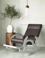 Кресла-качалки, Кресло-качалка Тироль - БЕЛЫЕ экокожа