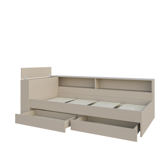 Кровати 90 см, Набор Кровать Ксения 900 с ящиками и прикроватным блоком