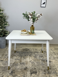 Стол Kenner 900 K раздвижной, стекло белое сатин