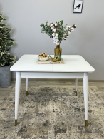 Обеденные столы, Стол Kenner 900 K раздвижной, стекло белое сатин