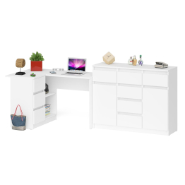 Тумба-комод Мори 1200 с угловым компьютерным столом МС-16 с тумбой слева Мори