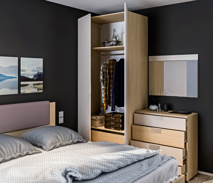Спальные гарнитуры, Афина Спальня Дуб Винченца/Кашемир серый