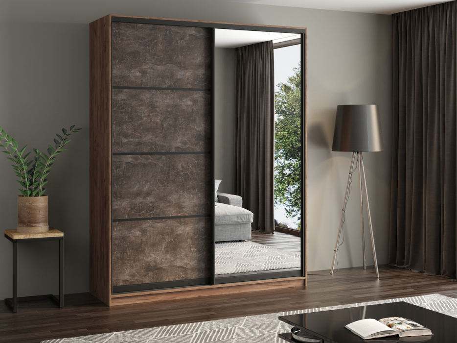 Шкафы-купе, Шкаф купе 2-х дверный АЙСБЕРГ ЛОФТ 180 +зеркало