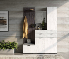 Шкафы распашные, Шкаф Шаде ШК-3415, черный ясень, санторини белый