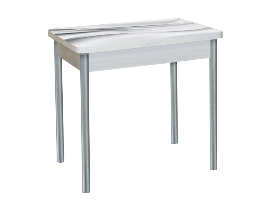 Обеденные столы, БРОНКС стол обеденный фотопечать опора круглая серебристый металлик