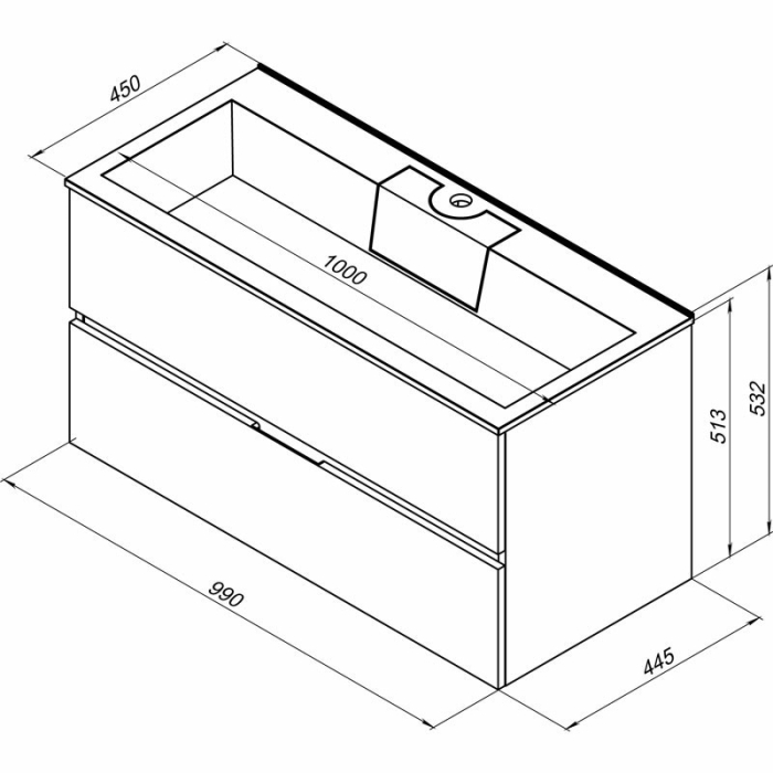 Мебель для ванных комнат, Тумба с раковиной Aquanet Алвита 100