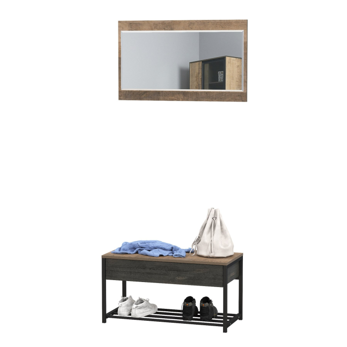 Прихожие, Тумба для обуви с ящиком и зеркалом Трувор