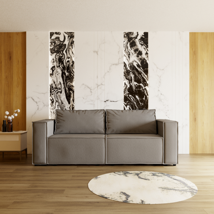 Диваны с ящиком для белья, Прямой диван Рашт ППУ, велюр