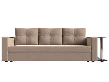 Диван прямой Атланта со столом справа, велюр