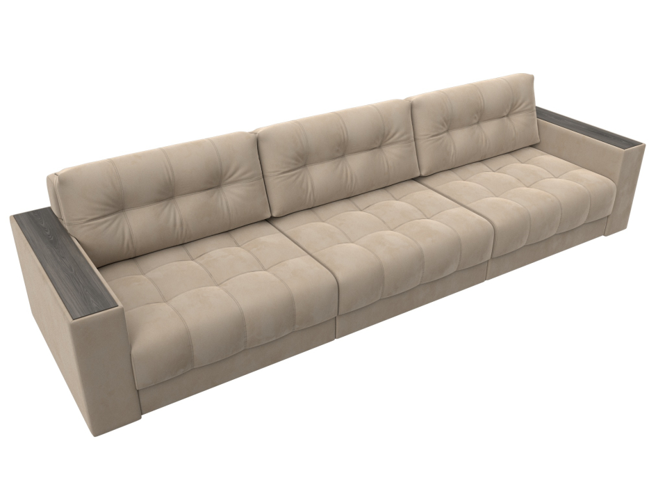 Дизайнерские диваны для гостиной, Диван прямой с декором Лига-049 НПБ Лонг, велюр SEVEN