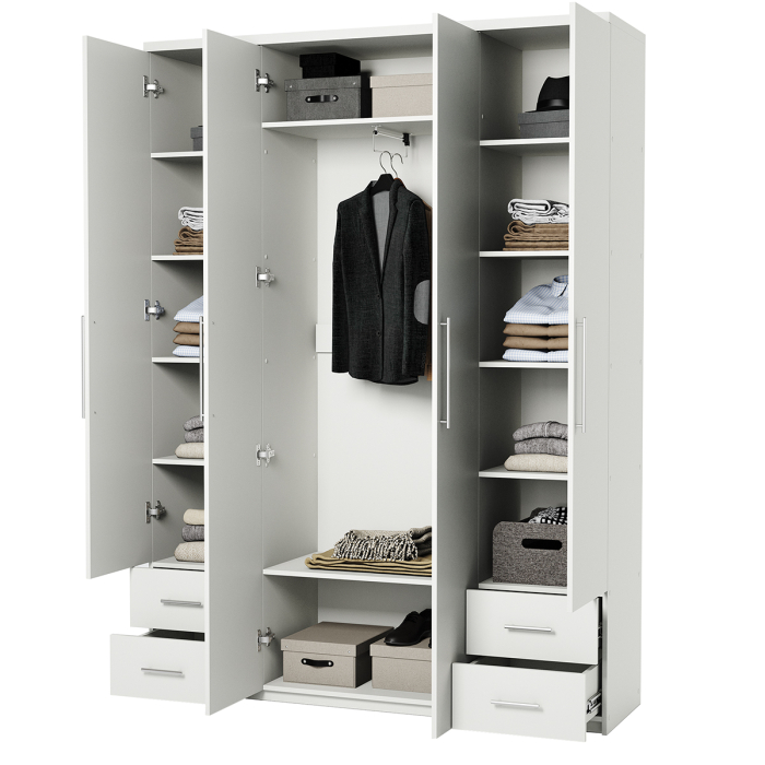 Для одежды, Шкаф четырехдверный Комфорт МКЯ2-43 200х45 с зеркалами