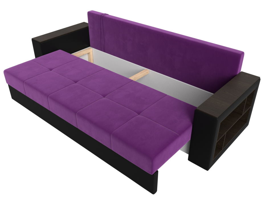 Диваны еврокнижки, Диван прямой Дубай Лайт, микровельвет/экокожа