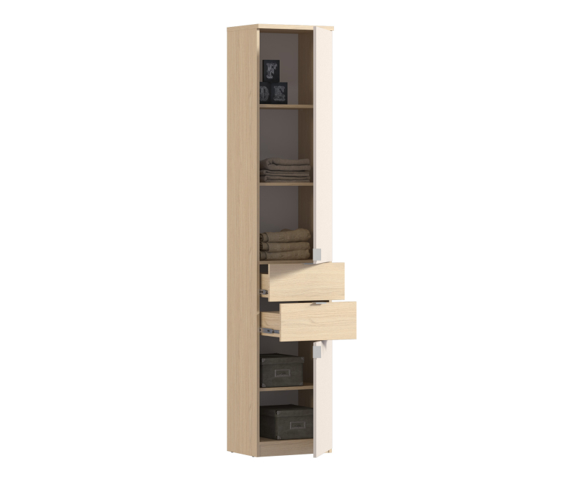 Шкафы пеналы, Шкаф с ящиками Афина СБ-3314 Дуб Винченца/Дуб Винченца,Кашемир серый